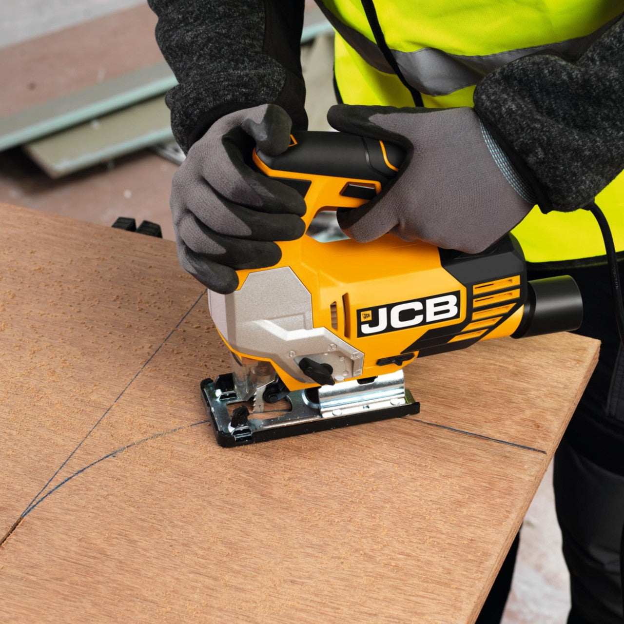 JCB  800W Electric Corded Jigsaw, 0-45 Degree Cutting Positions, 230V | 21-JS800