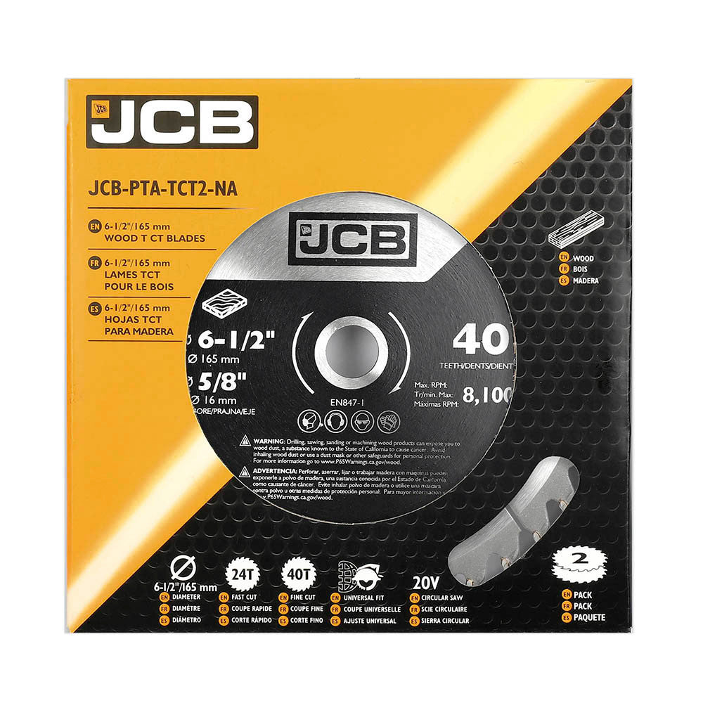 packaged JCB 165mm 24T and 40T TCT Blades