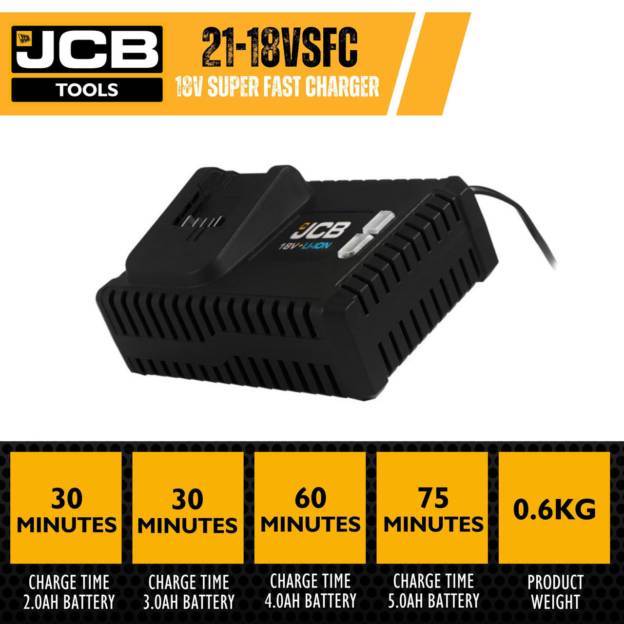 JCB 18V 4A FAST CHARGER | 21-18VSFC