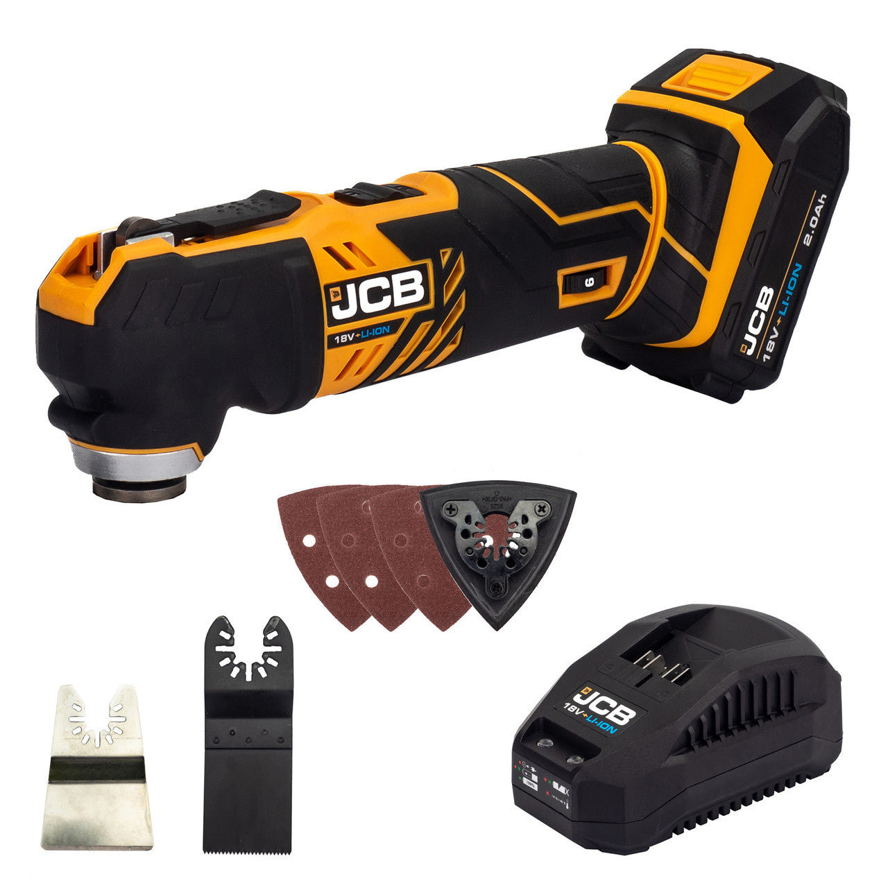 JCB 18V Combi Drill Multi Tool Kit 2x 2.0ah charger in 20" kit bag | 21-18MTCD-2