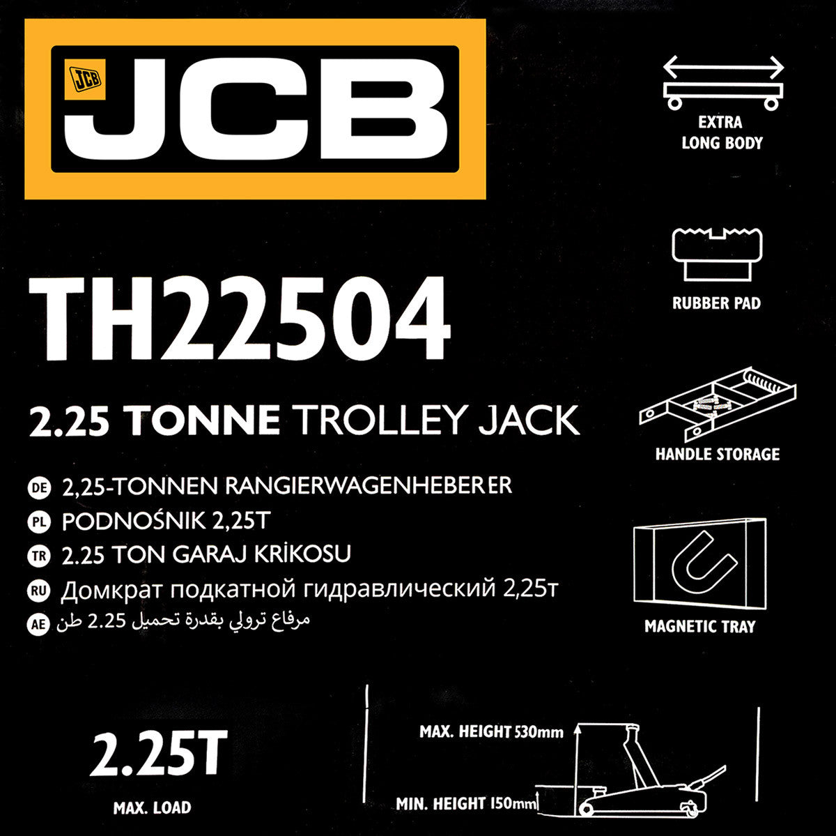 JCB 2.25 Tonne Automotive Hydraulic Trolley Jack | JCB-TH22504