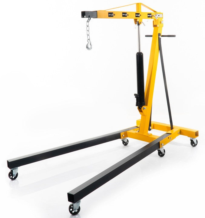 The JCB-TH72004 is a foldable hydraulic workshop crane built with high-quality materials designed to lift and move objects up to 2 tonnes in weight - ideal for removing and installing engines, gearboxes and other associated automotive components.