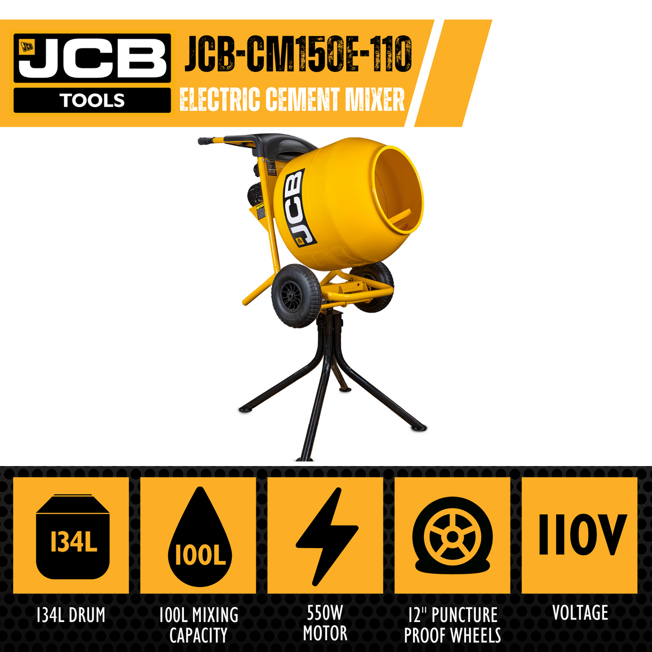 Key Features of the JCB-CM150E-110 Tip Tip Cement Mixer