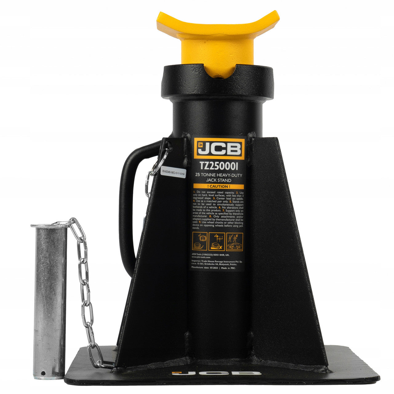 JCB 25 Tonne Heavy-Duty Axle Stand, 415-539mm Maximum Lift | JCB-TZ250001