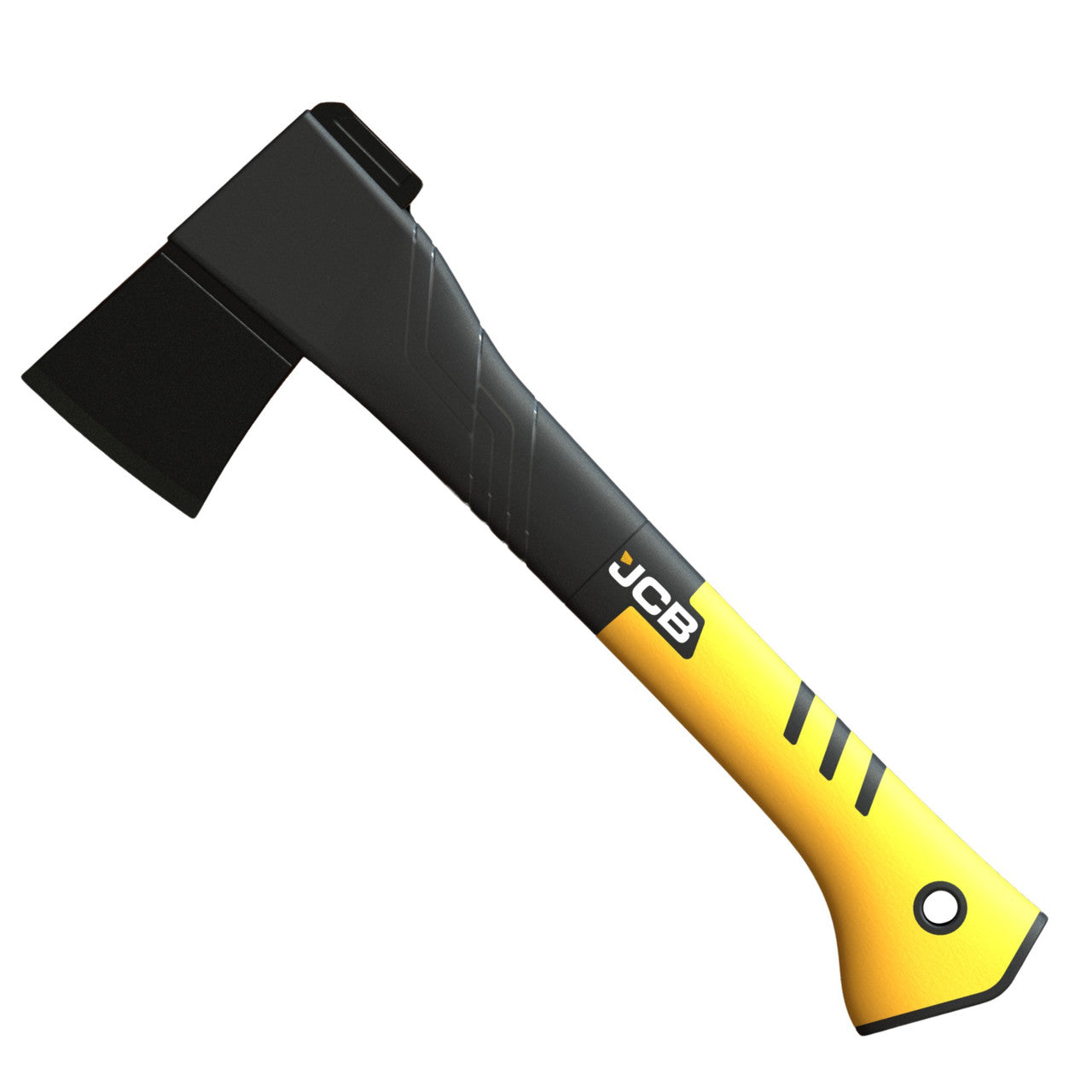 JCB 14 inch (32cm) Multitask Camping Axe, Ergonomic TPR Grip, Lightweight, Fiberglass Handle, Protective Carrying Sheath JCBAXE01