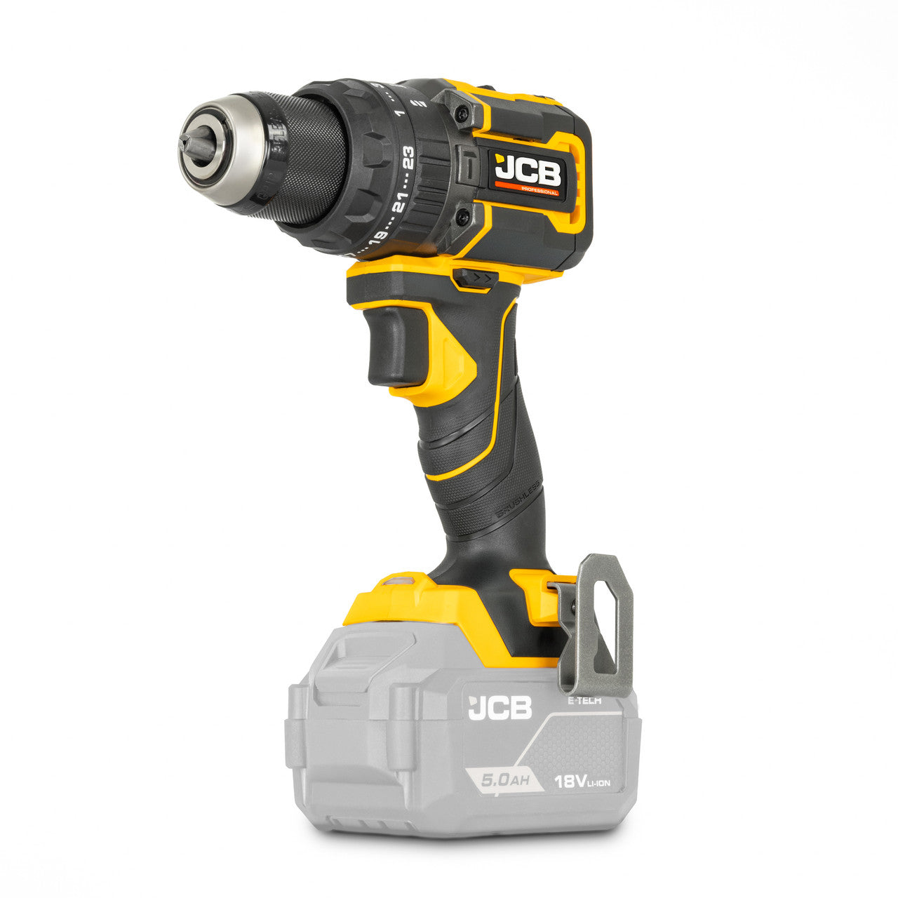 JCB Professional 18V Compact Combi Drill (JCB-18PCD-75) 75Nm Torque with 23+3 Positions, Brushless Motor, 2-Speed, & 13mm  Chuck