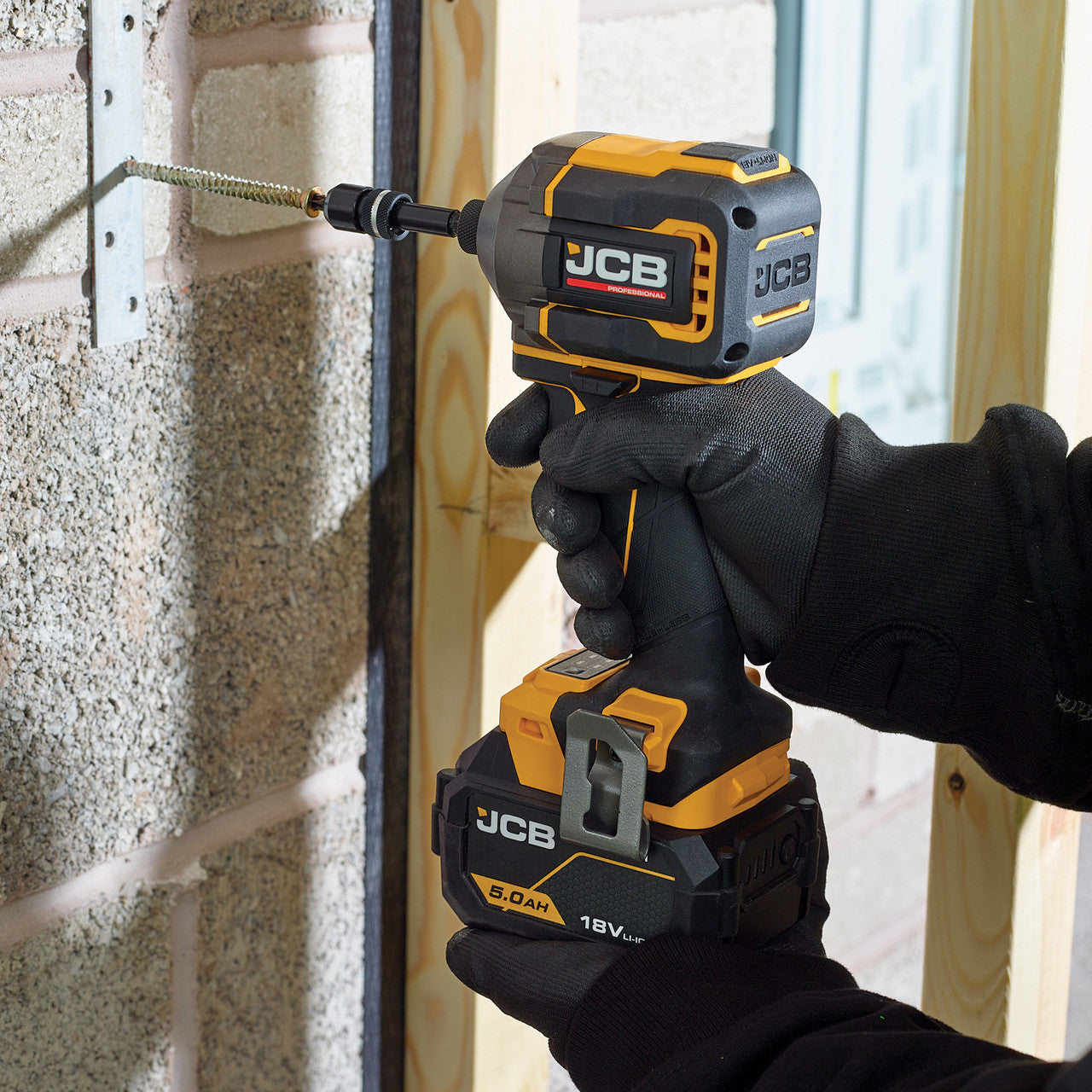 JCB Pro 18V Kit, 160Nm Combi Drill, 230Nm Impact Driver, 2x 5.0Ah Batteries & 4.5A Fast Charger (in Carry Case) | JCB-18PKIT-3