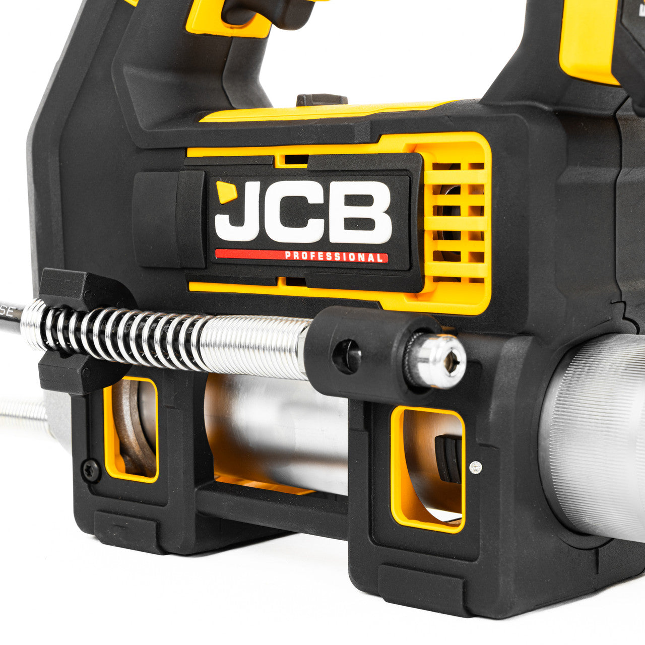 JCB Pro 18V Kit ½” Impact Wrench, Grease Gun, 2x 5.0Ah Batteries & 4.5A Fast Charger (with Soft Tool Bag)| JCB-18PKIT-5