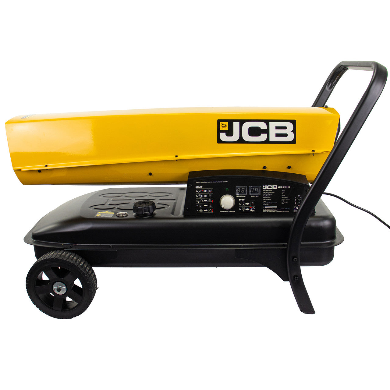 JCB 215,000BTU / 63kW Diesel Space Heater 1300m³ Coverage, Diesel or Kerosene, Thermostat | JCB-SH215D