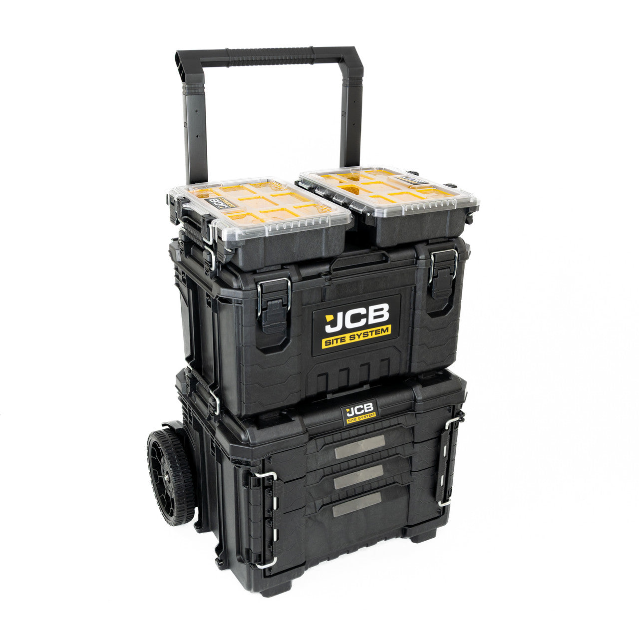 JCB Site System 5-Piece Tool Storage Set, Heavy-Duty Modular Toolboxes | JCB-SITESYS-ST-2