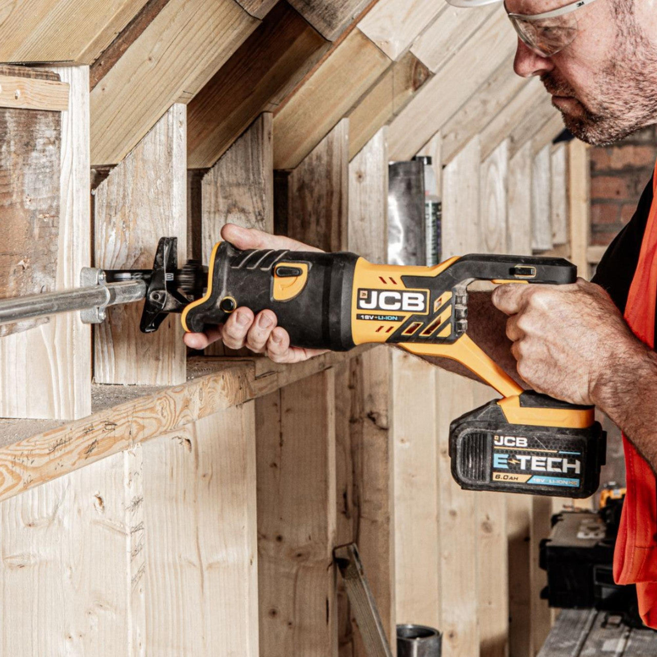 JCB 18V Cordless Reciprocating Saw Body Unit, Fits 2-5Ah Li-Ion Battery | 21-18RS-B